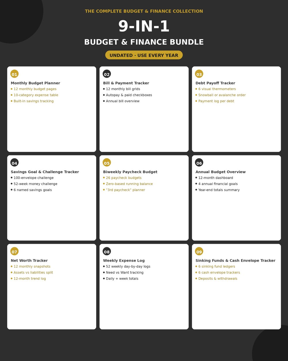9-in-1 Budget & Finance Bundle