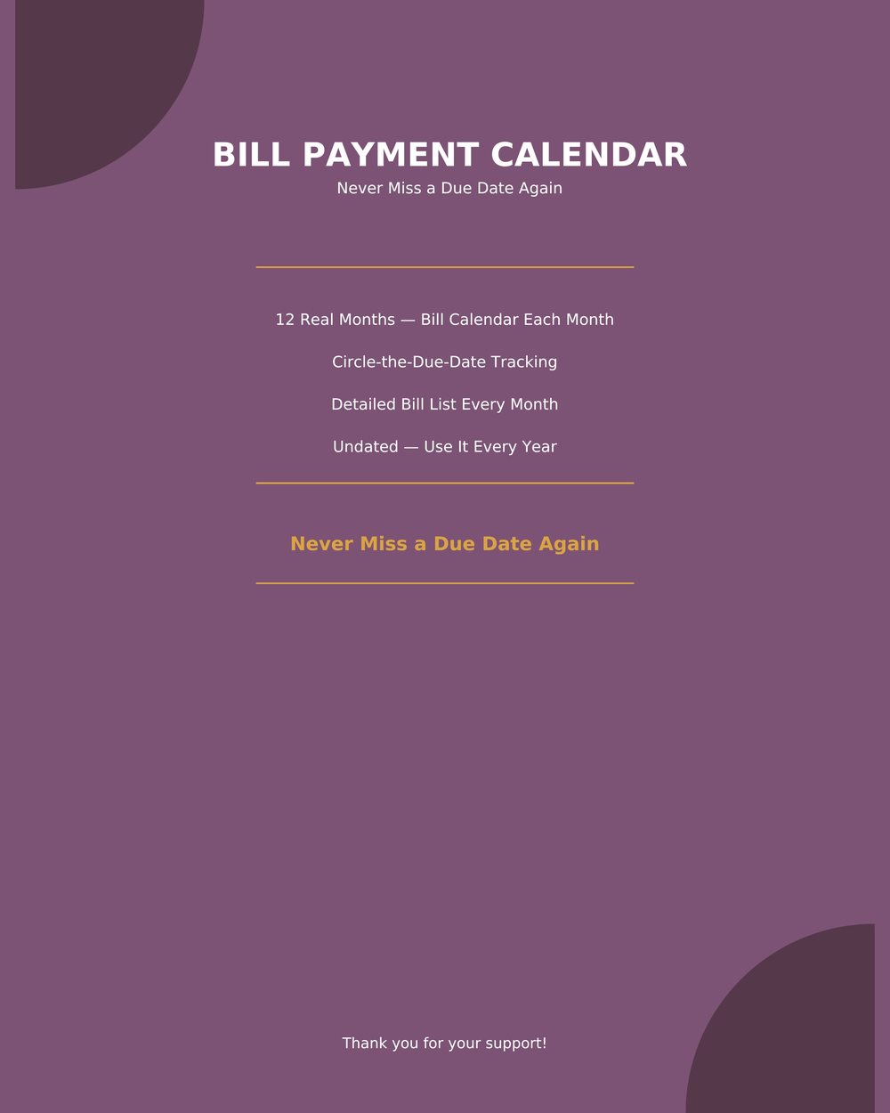 Bill Payment Calendar photo 5