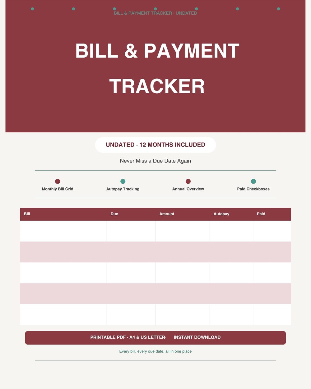 Bill & Payment Tracker