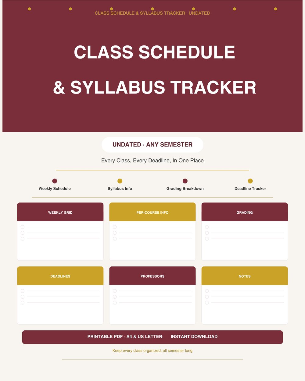 Class Schedule & Syllabus Tracker