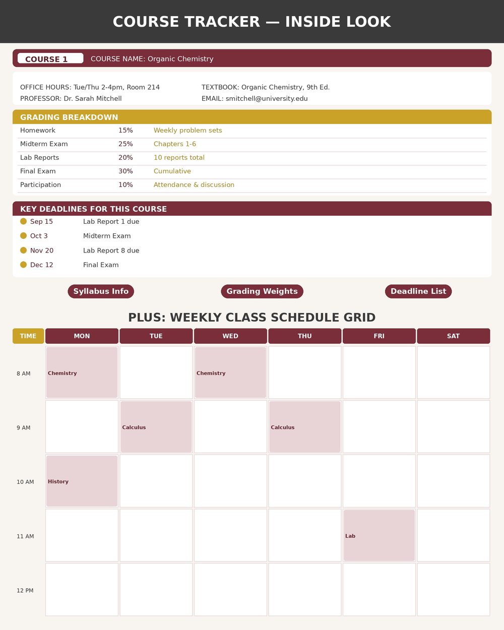 Class Schedule & Syllabus Tracker photo 4