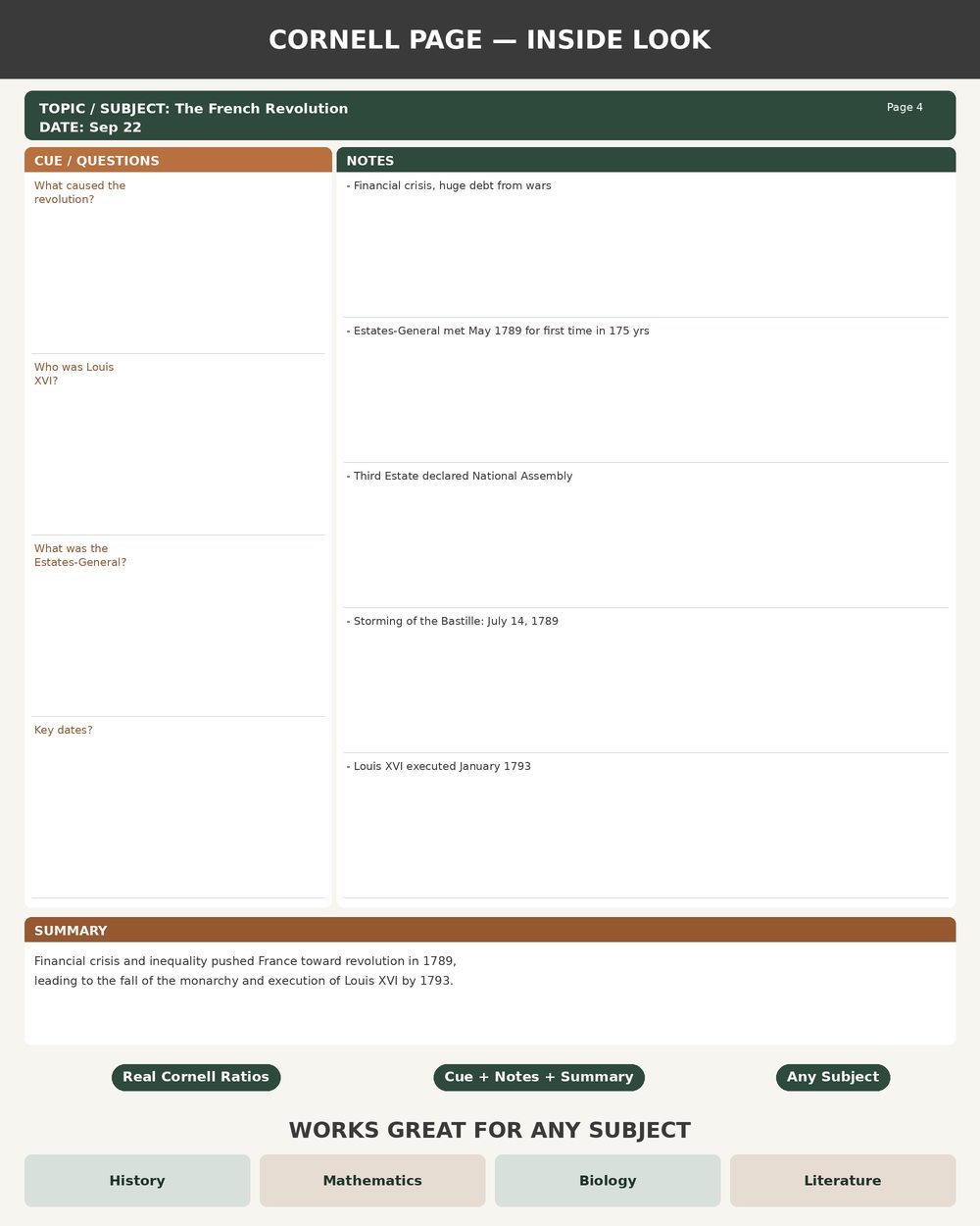 Cornell Notes Template photo 4