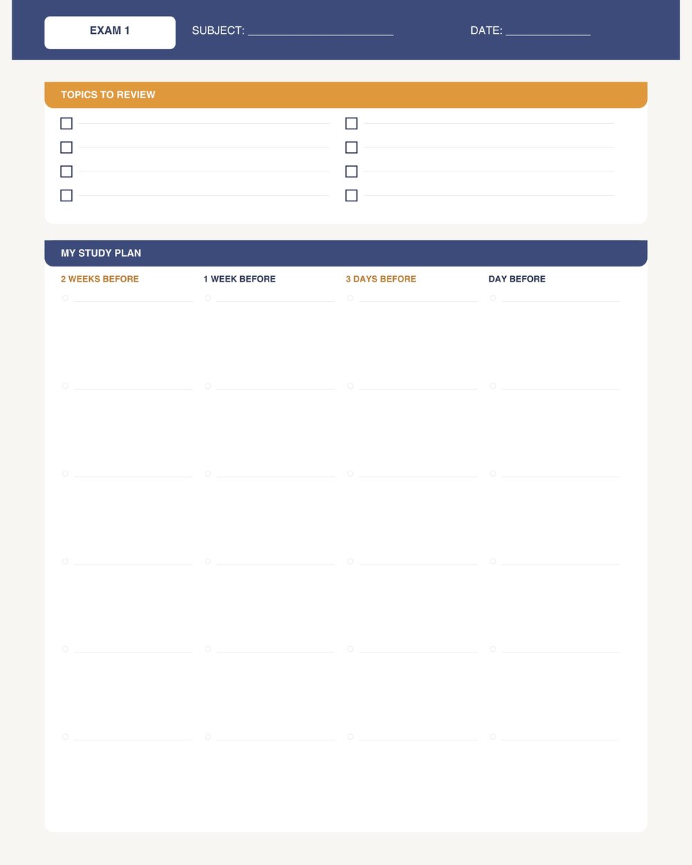 Exam Countdown Planner