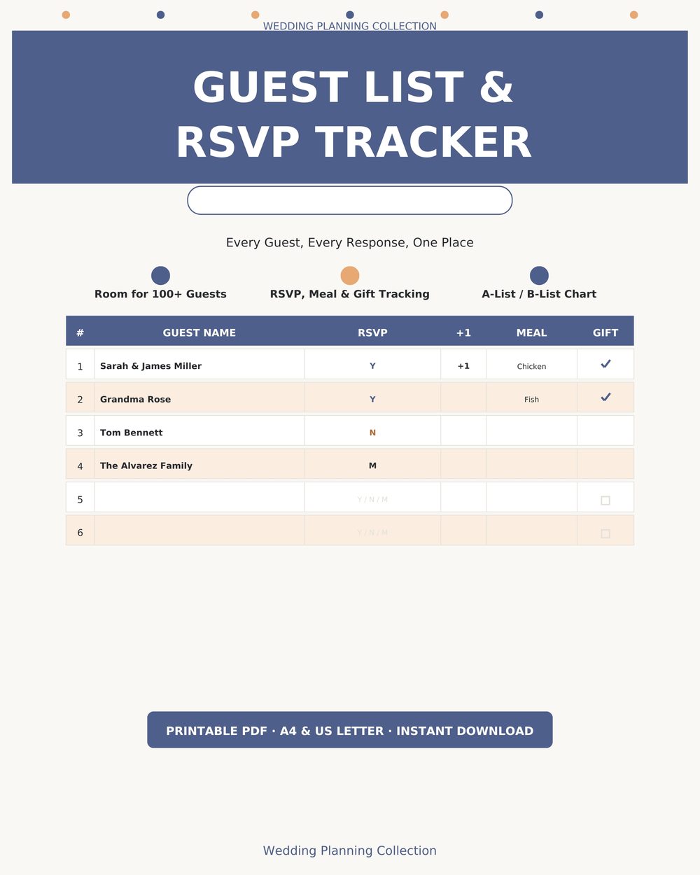 Guest List & RSVP Tracker