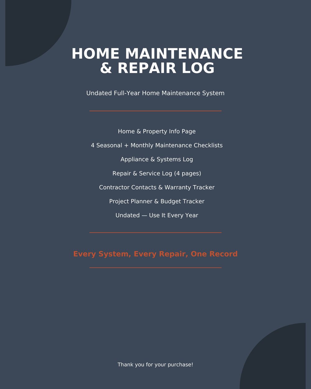 Home Maintenance & Repair Log photo 7