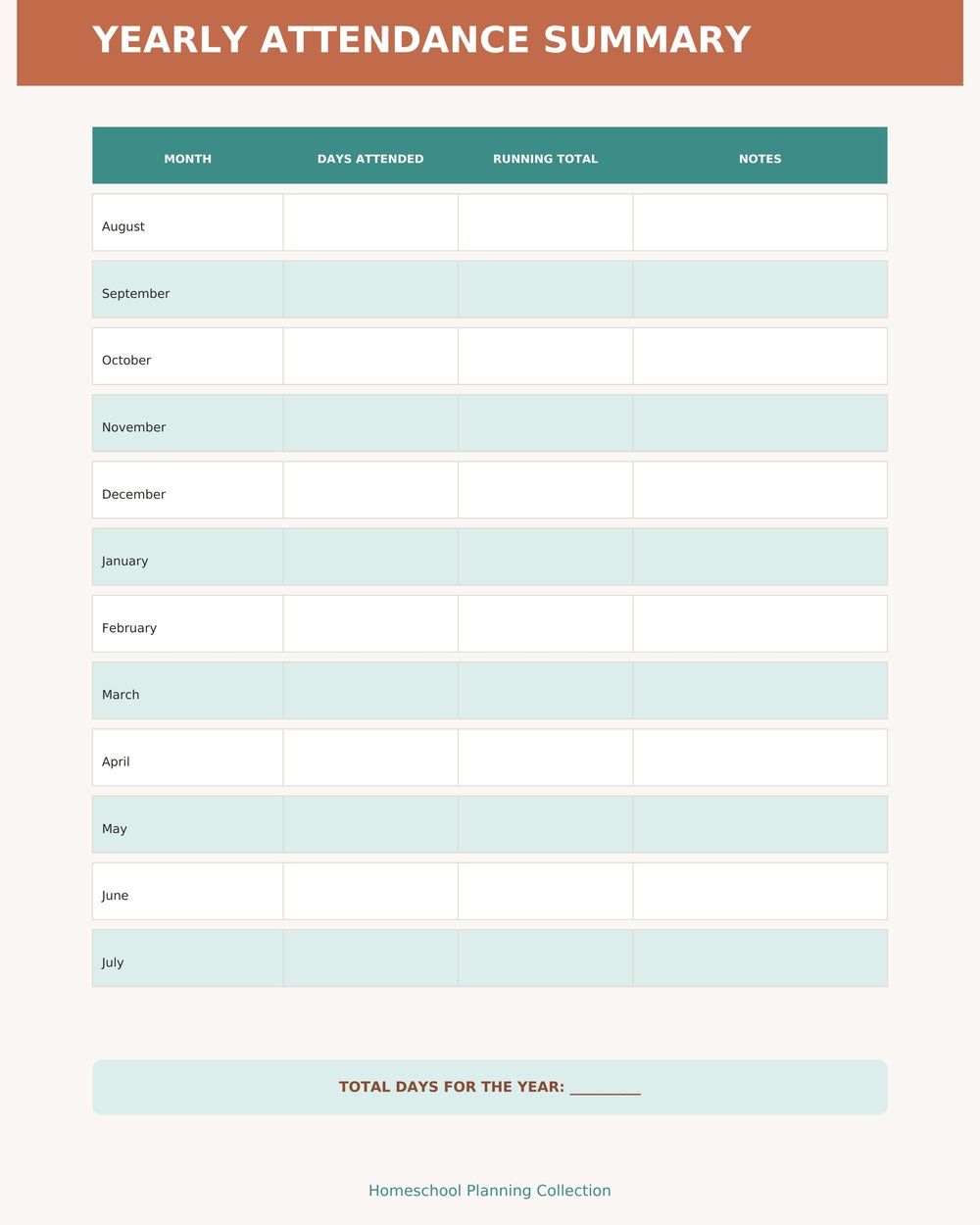 Homeschool Attendance Tracker photo 4