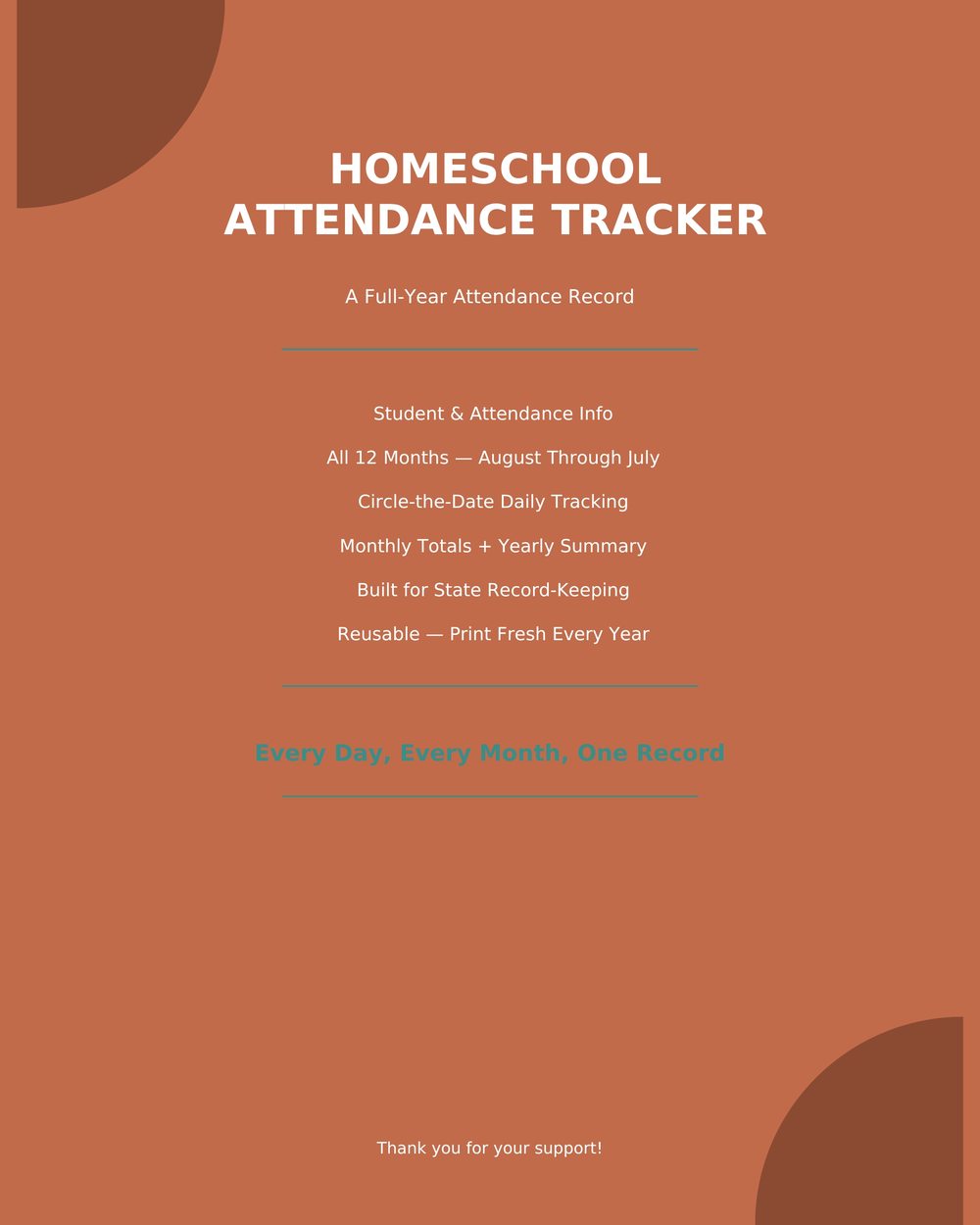 Homeschool Attendance Tracker photo 6
