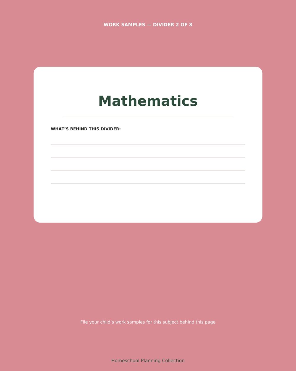 Homeschool Portfolio Organizer photo 4