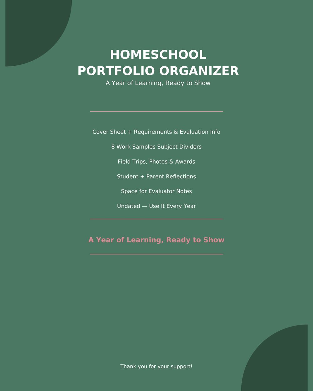 Homeschool Portfolio Organizer photo 9