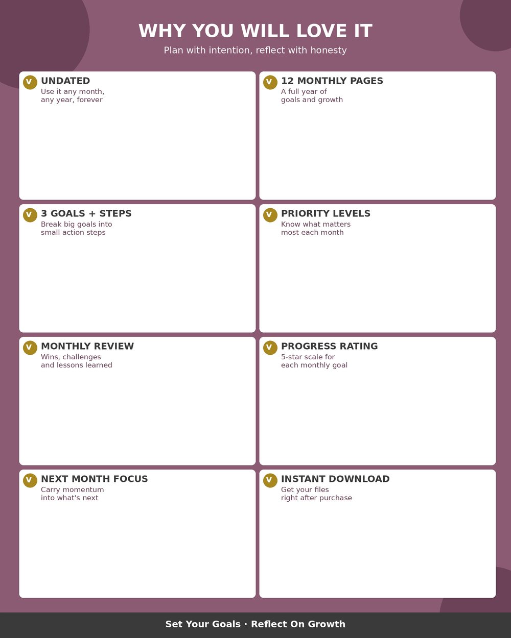 Monthly Goals review Planner photo 6