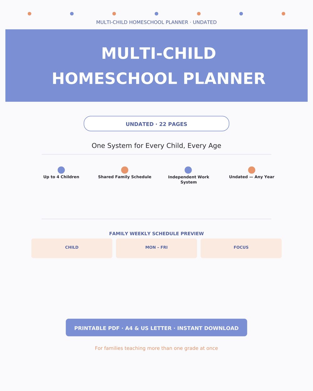 Multi-Child Homeschool Planner
