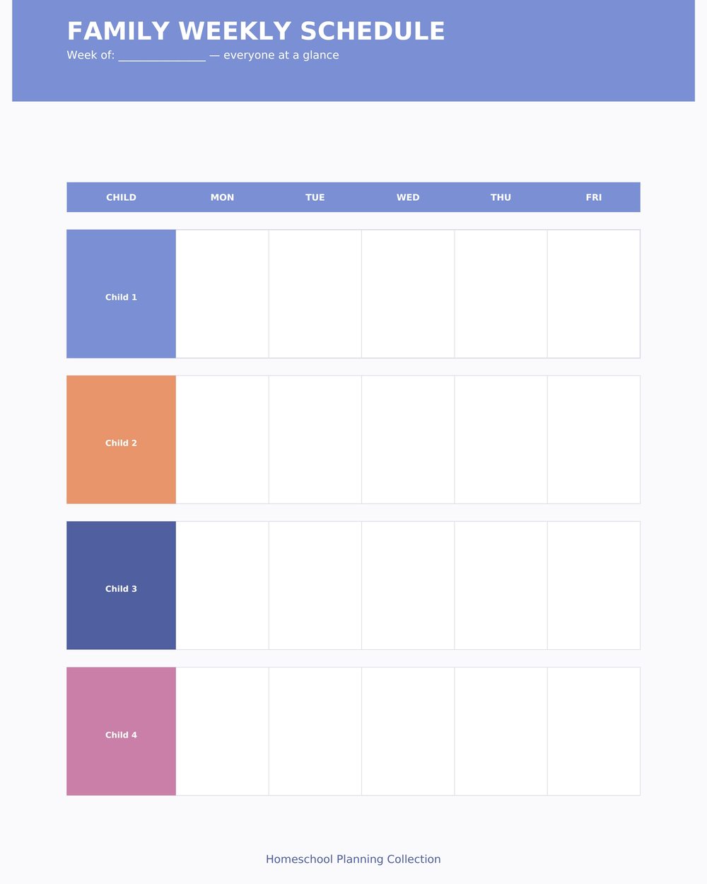 Multi-Child Homeschool Planner photo 3