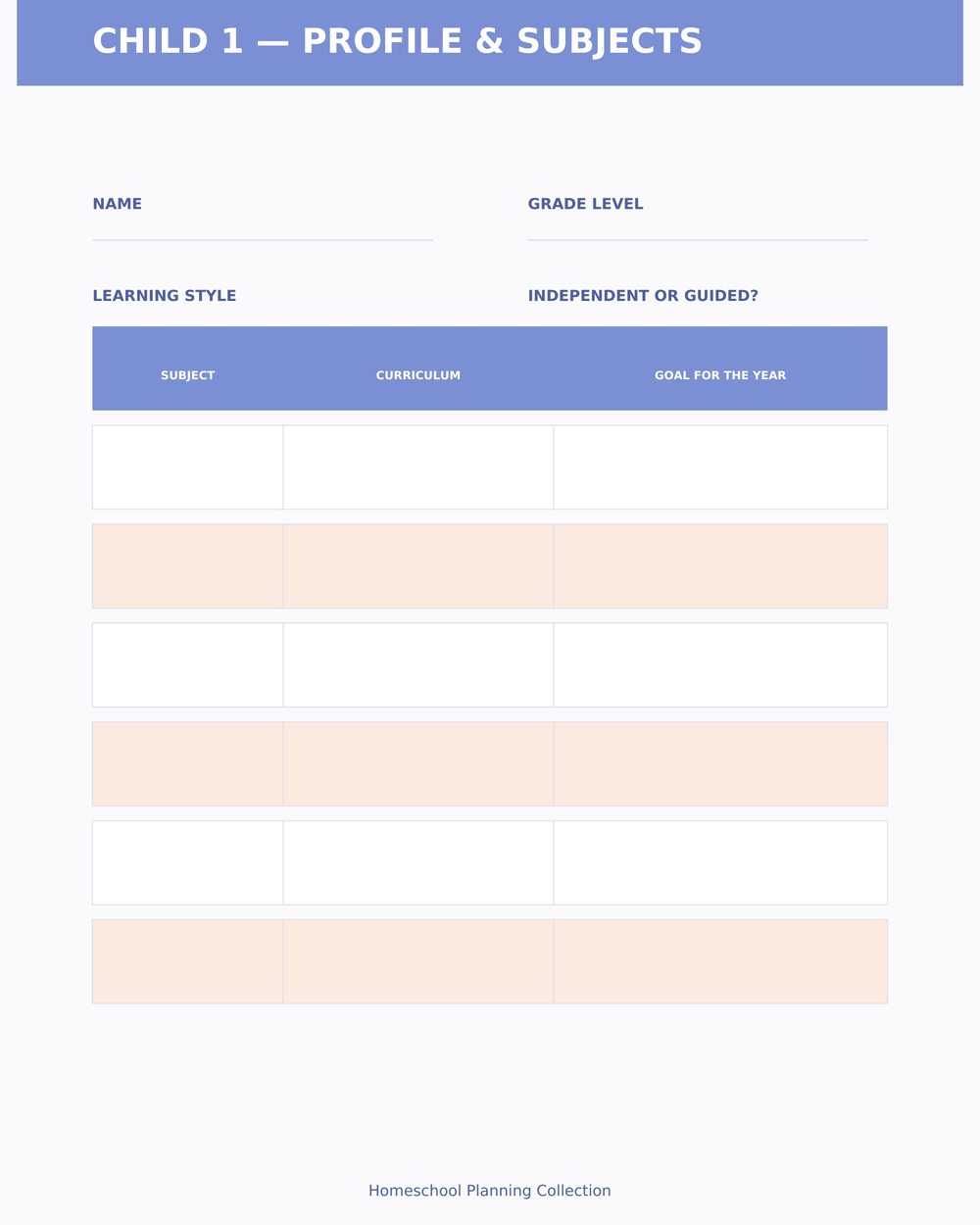 Multi-Child Homeschool Planner photo 4