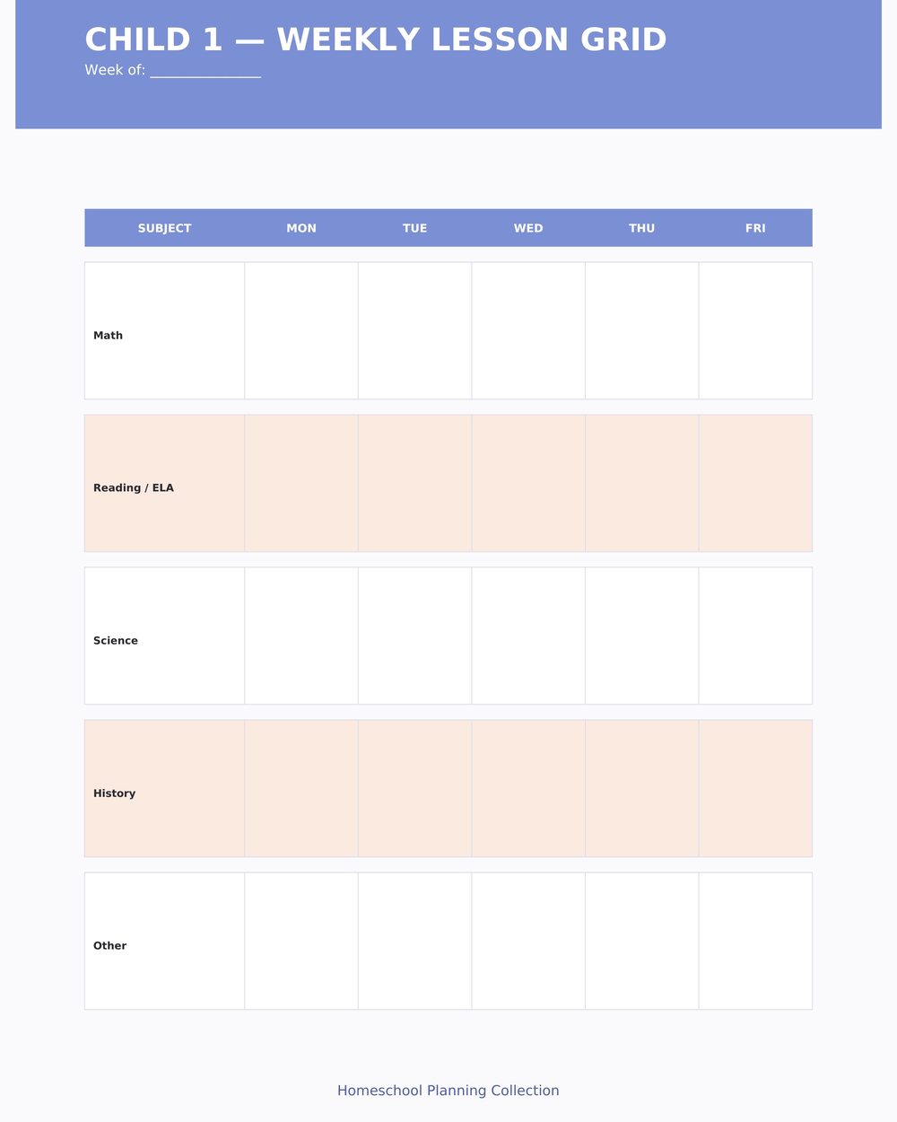 Multi-Child Homeschool Planner photo 5