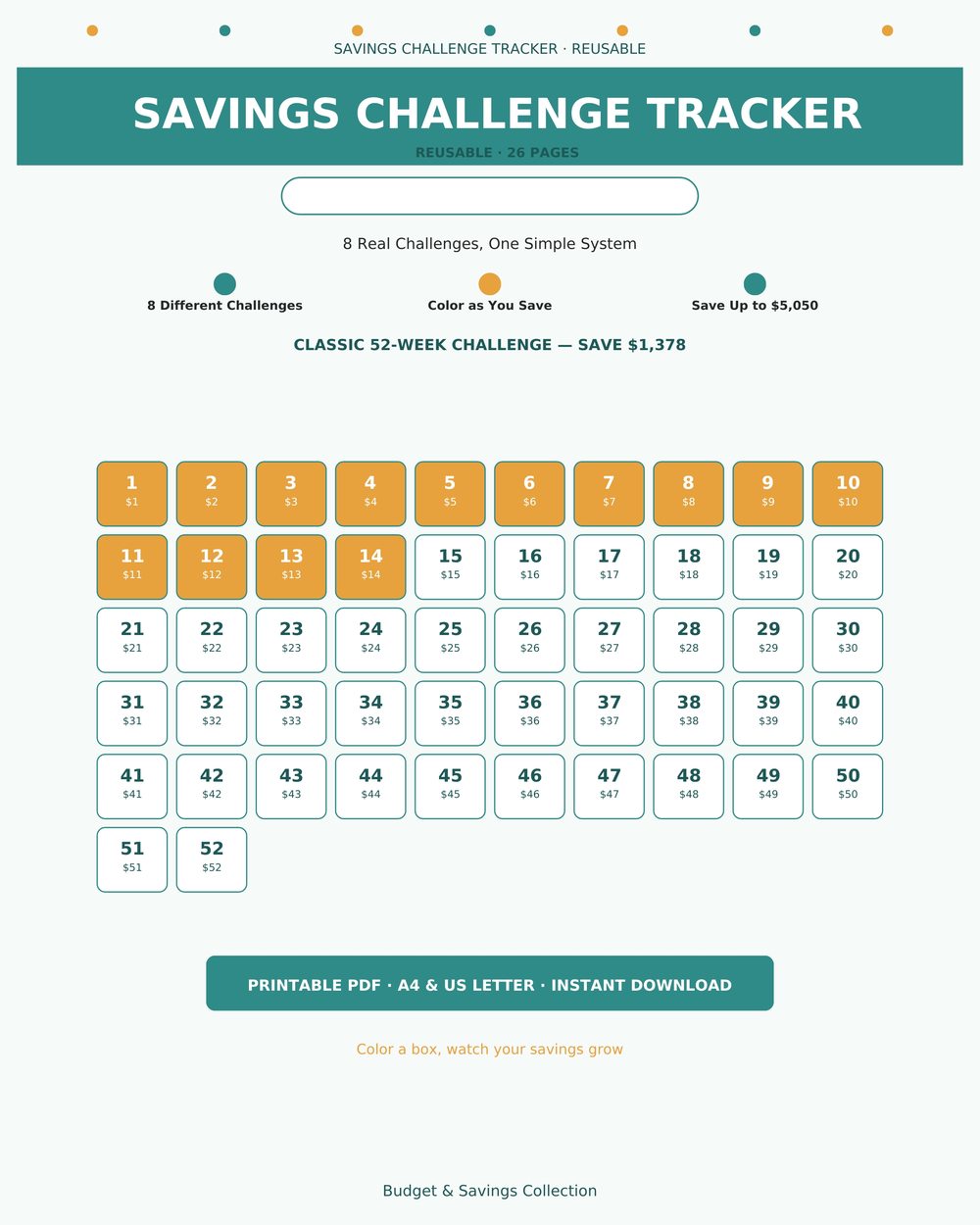 Savings Challenge Tracker