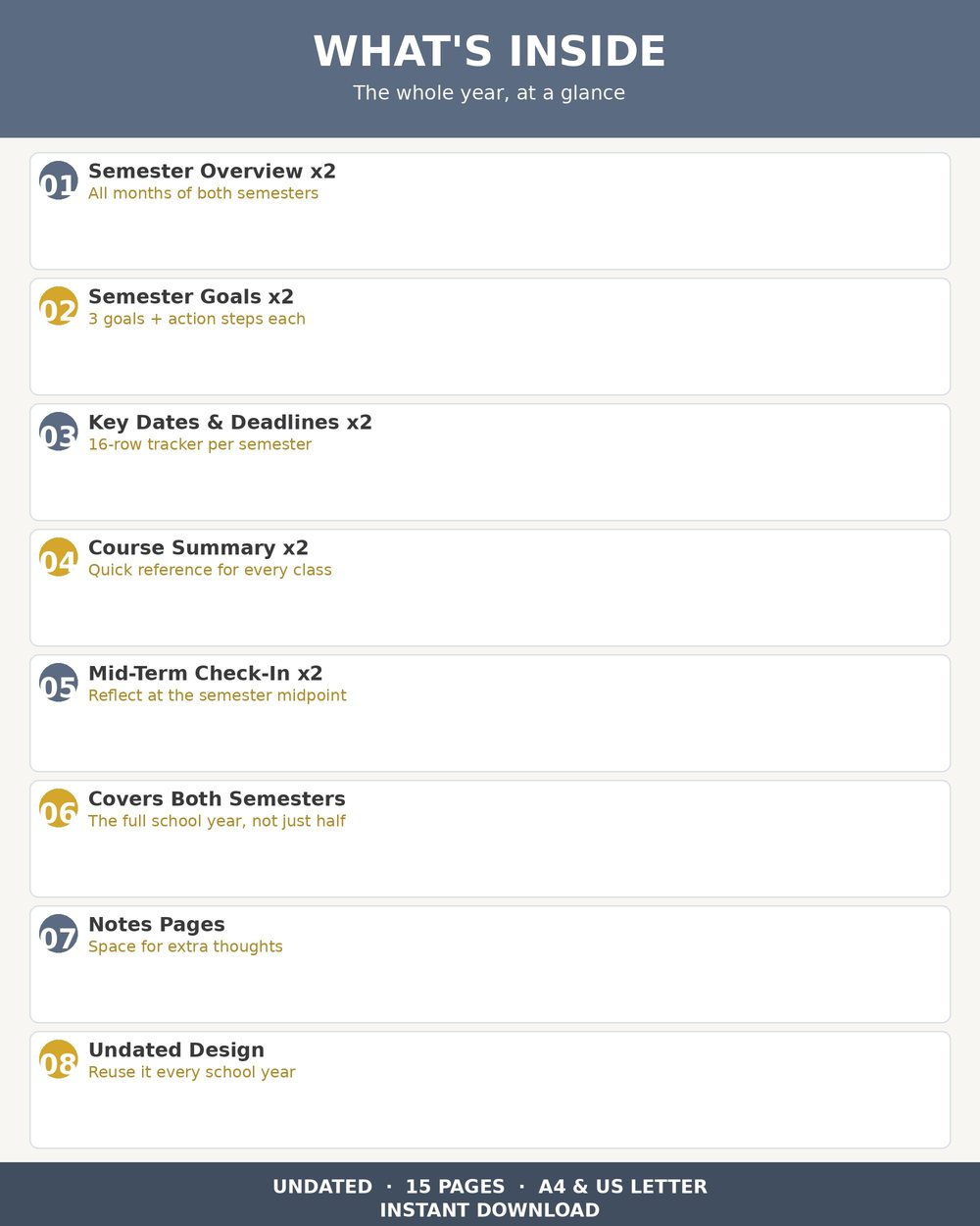 Semester At A Glance Planner photo 2