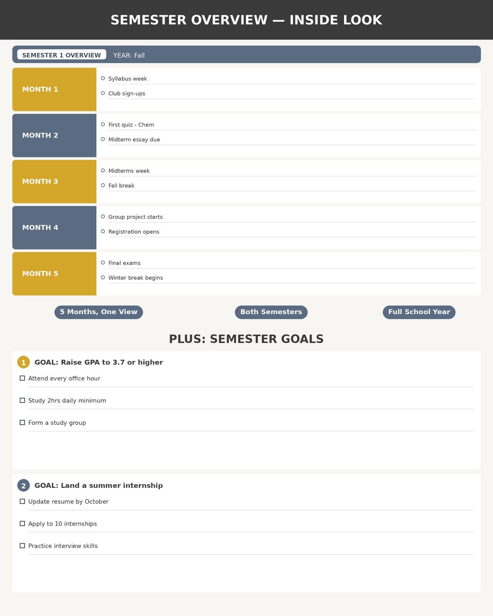 Semester At A Glance Planner photo 5