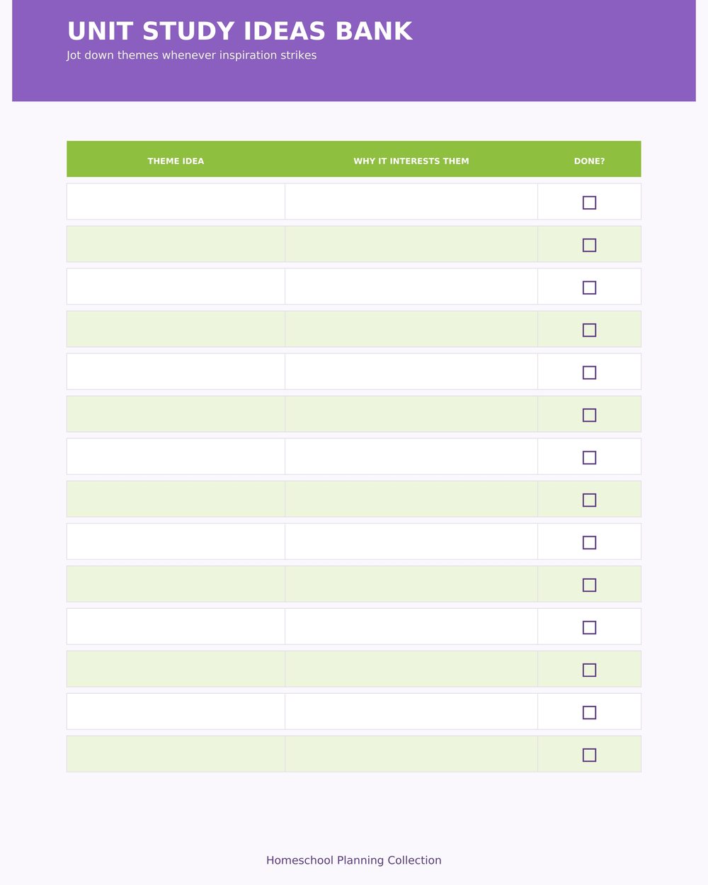 Unit Study Planner photo 3