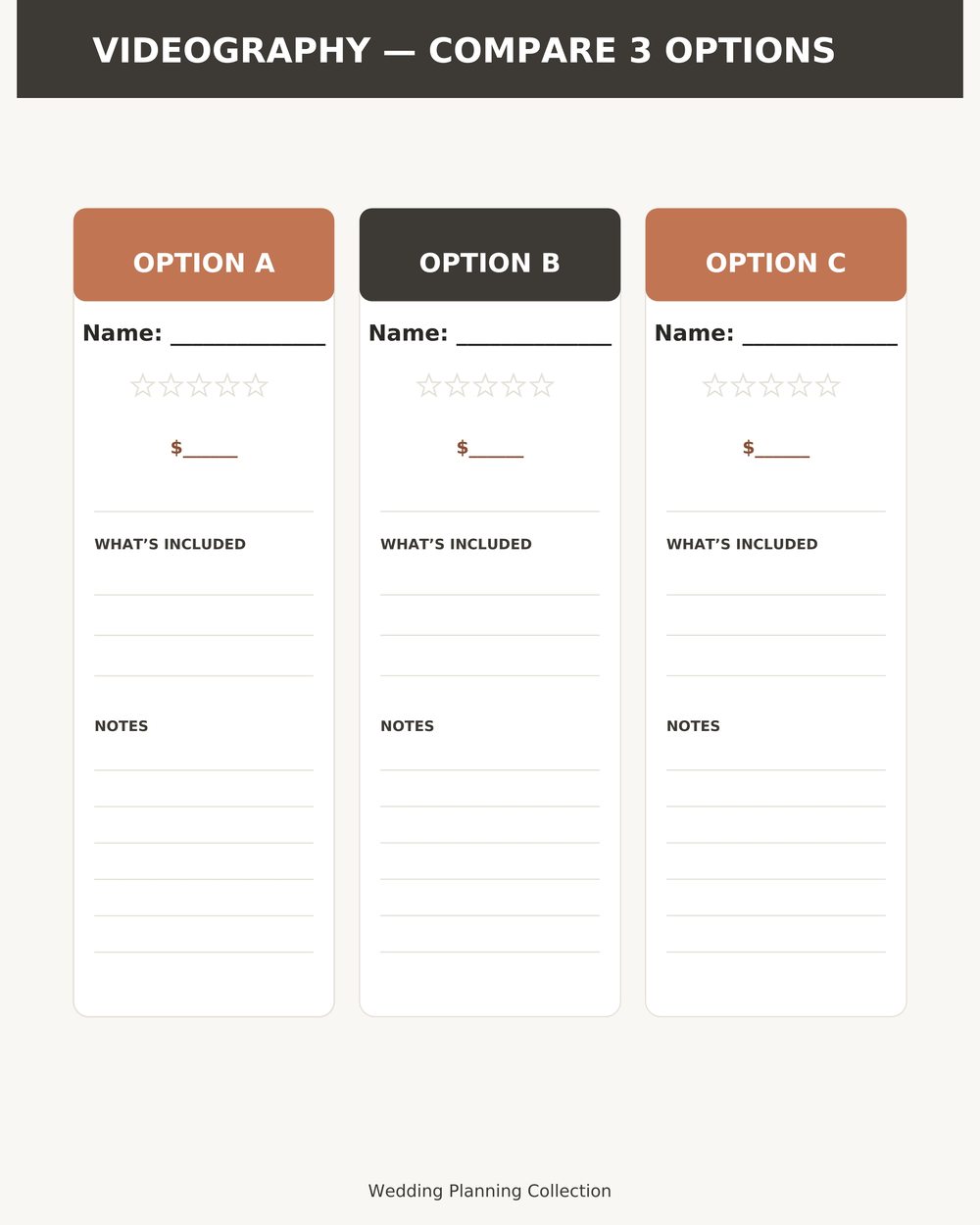 Vendor Contact & Comparison Sheet photo 4