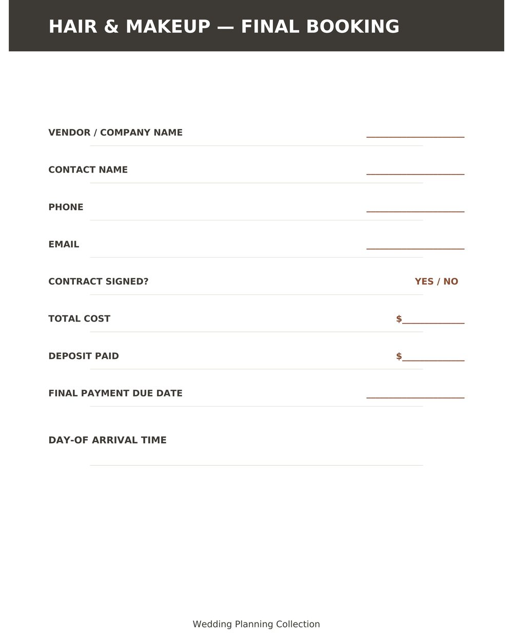 Vendor Contact & Comparison Sheet photo 7