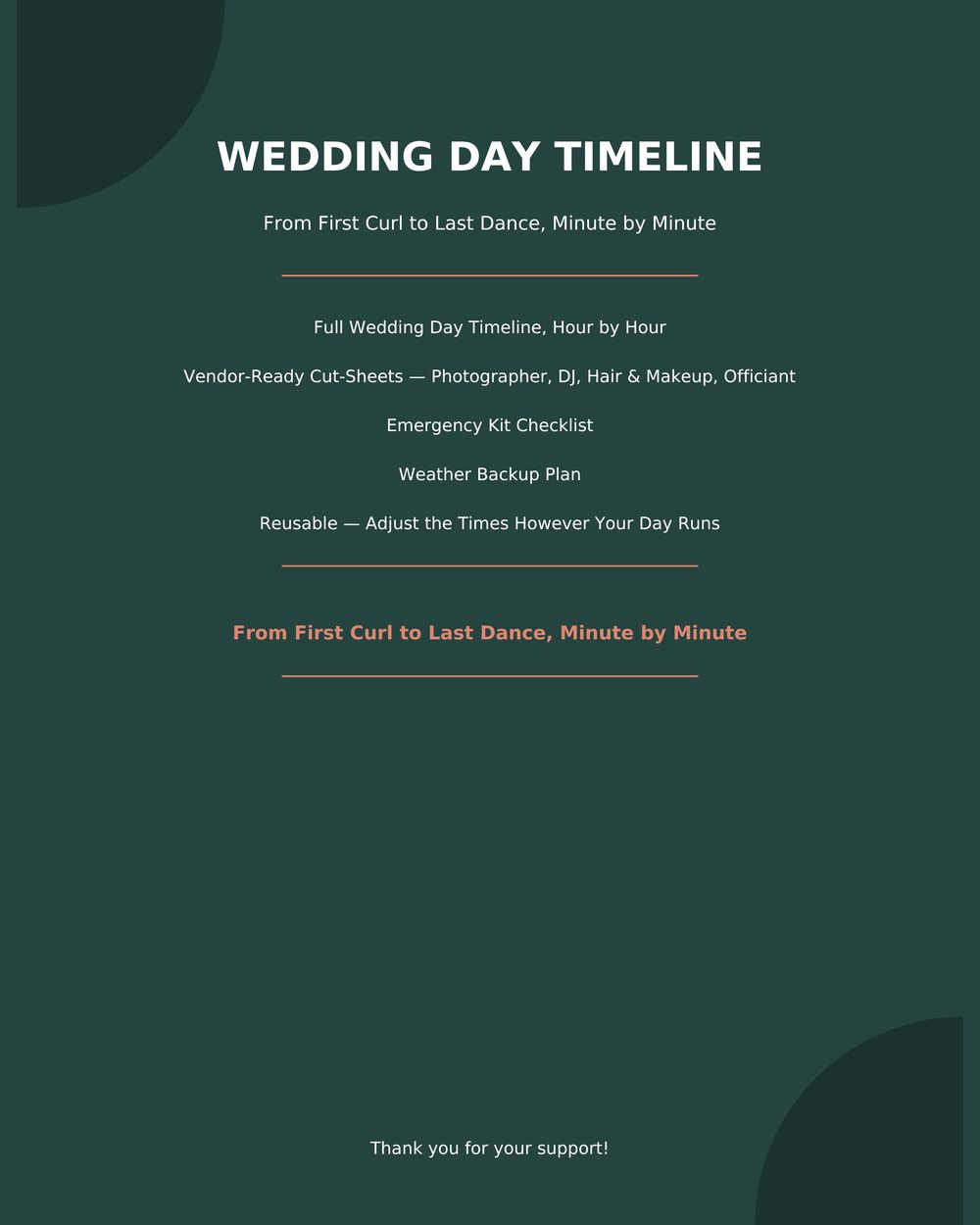 Wedding Day Timeline photo 8