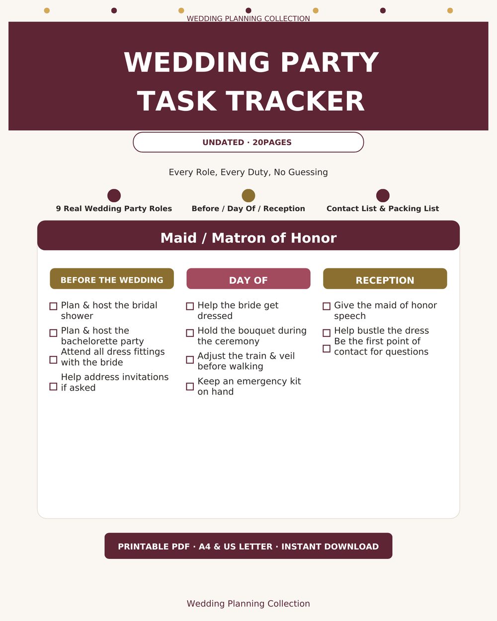 Wedding Party Task Tracker