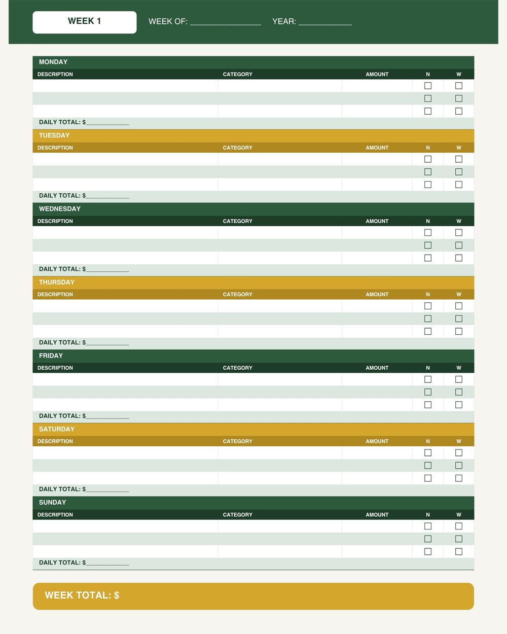 Weekly Expense Log photo 3