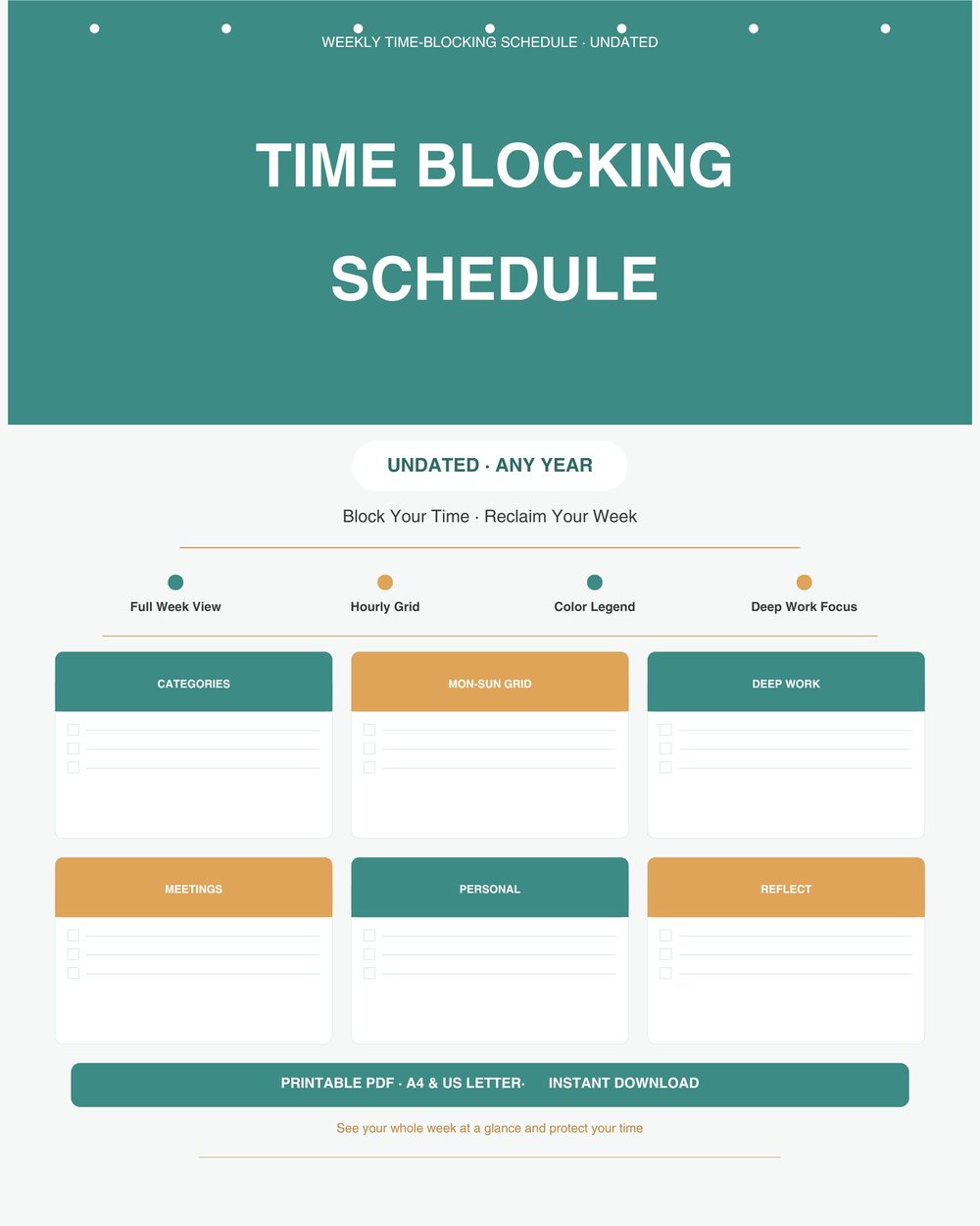 Weekly Time-Blocking Schedule
