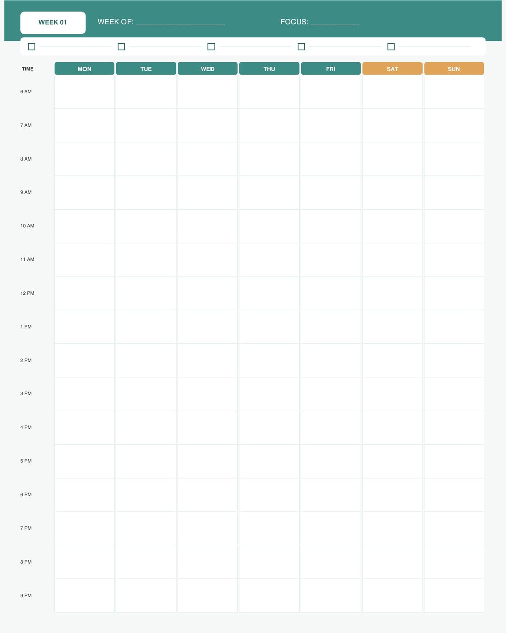 Weekly Time-Blocking Schedule photo 4