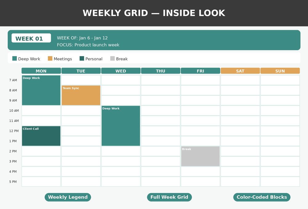 Weekly Time-Blocking Schedule photo 5