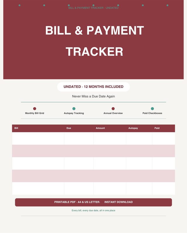 Bill & Payment Tracker