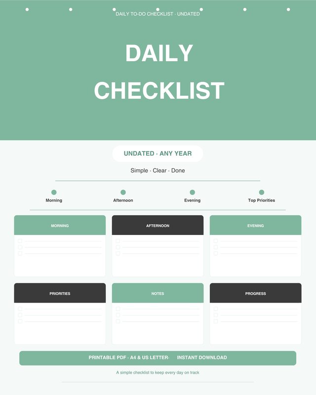 Daily To-Do Checklist