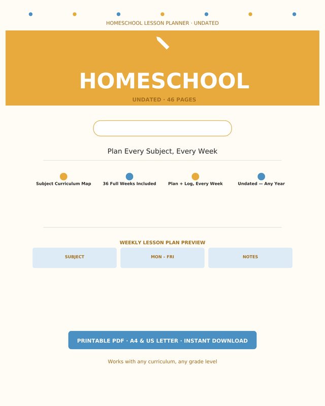 Homeschool Lesson Planner