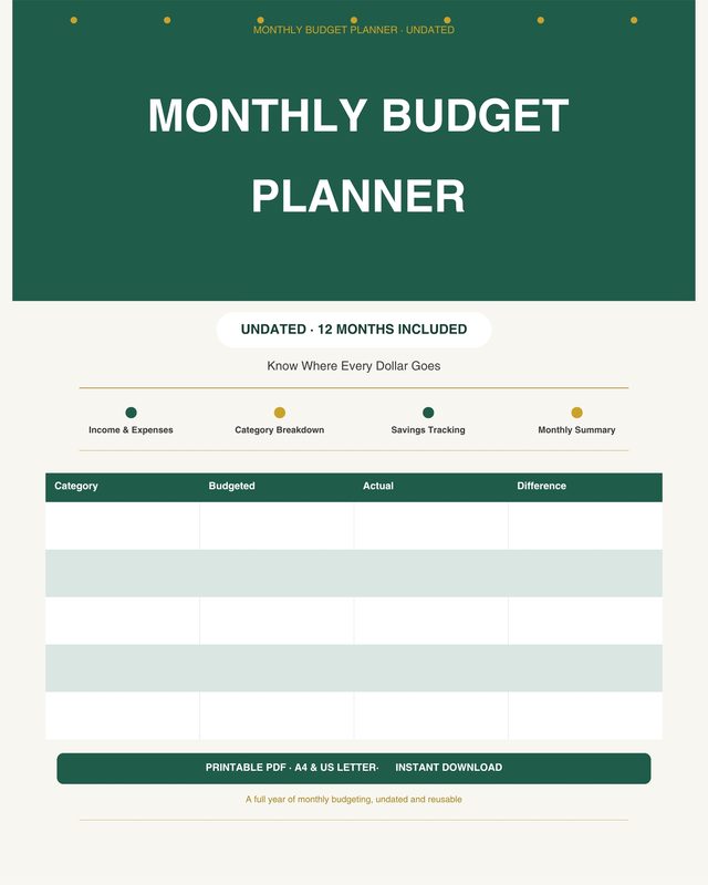 Monthly Budget Planner